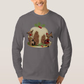 人のジャンパーのクリスマスのプディングおよびReindeeer Tシャツ (正面)