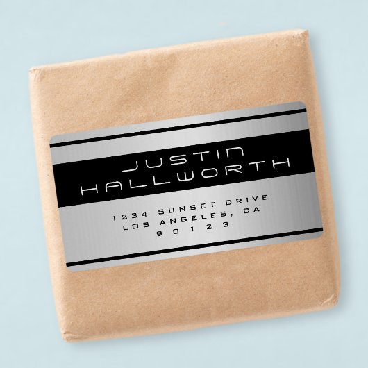 人のスポーティな金属の一見の差出人住所 ラベル