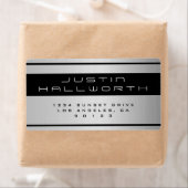 人のスポーティな金属の一見の差出人住所 ラベル (インサイチュ)