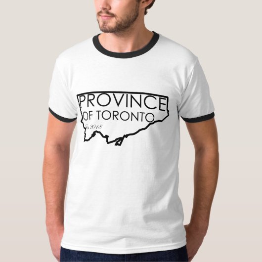 人のトロントのティーの黒Slevesの地域 Tシャツ (正面)