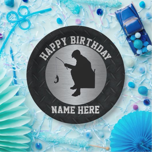 人のハッピーバースデーの氷の魚釣りパーティーの紙皿 ペーパープレート (パーティー)