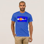 人のバイクのコロラド州の旗のTシャツ Tシャツ (正面フル)