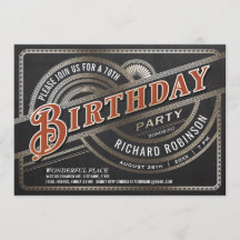 人のバースデーパーティ招待状-レトロのヴィンテージ