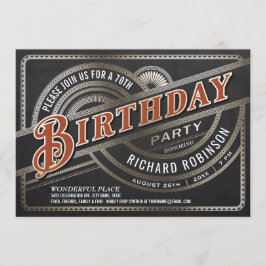 人のバースデーパーティ招待状-レトロのヴィンテージ 招待状