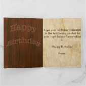 人のパーソナライズなヴィンテージの野球の誕生日カード カード (内部)