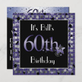 人のパーソナライズな第60誕生日のパーティの招待状 招待状 (正面/裏面)