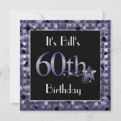 人のパーソナライズな第60誕生日のパーティの招待状 招待状 (正面)