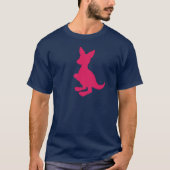 人のピンクのワラビーのティー Tシャツ (正面)