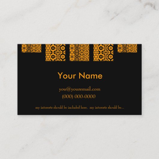 人のプロフィールカード 名刺 (正面)