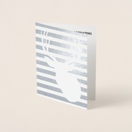 人のホイルのシカの狩りの誕生日の招待状 箔カード (正面)