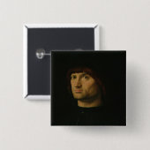 人のポートレート、かCondottiere 1475年(油o 缶バッジ (正面&裏面)