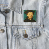 人のポートレート、c. 1536年- 40 (クルミの油) 缶バッジ (インサイチュ)