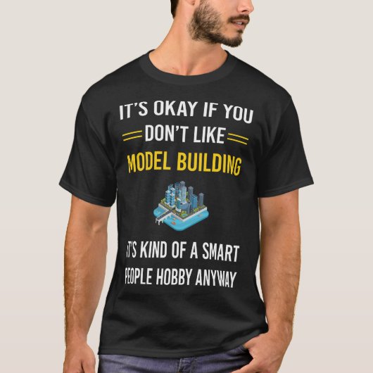 人のモ頭が切れるデル建物 Tシャツ (正面)