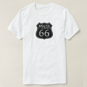 人のルート66の黒くグランジな印の信号器のTシャツ Tシャツ