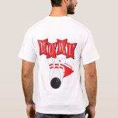 人のレトロのボーリングのワイシャツ Tシャツ (裏面)