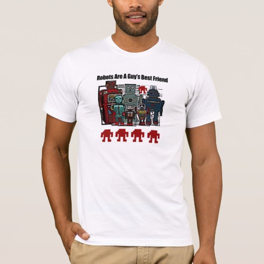 人のヴィンテージの日本のなおもちゃのロボットTシャツ Tシャツ (正面)