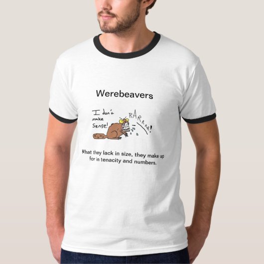 人の信号器T: 威厳のあるなWerebeaver Tシャツ (正面)
