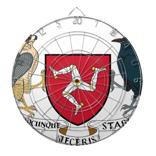 人の共和党の紋章付き外衣- Manx紋章の島 ダーツボード (正面)