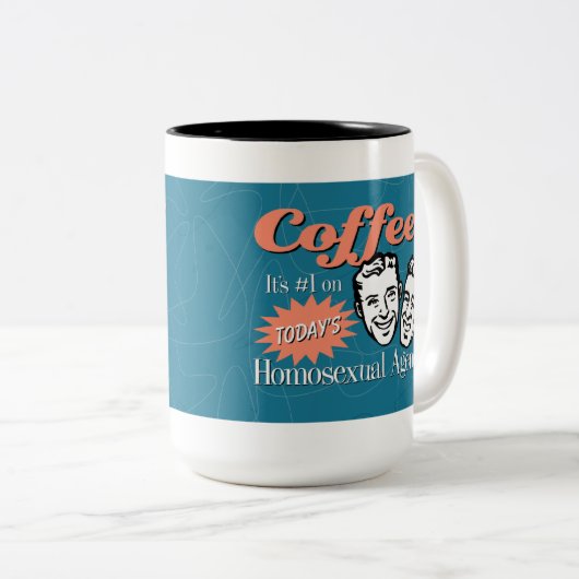 人の同性愛の議題のコーヒー・マグ ツートーンマグカップ (正面右)