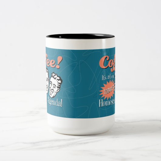 人の同性愛の議題のコーヒー・マグ ツートーンマグカップ (中央)