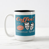 人の同性愛の議題のコーヒー・マグ ツートーンマグカップ (左)