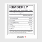 人の名前の栄養的なカスタマイズ事実 シール (シート)