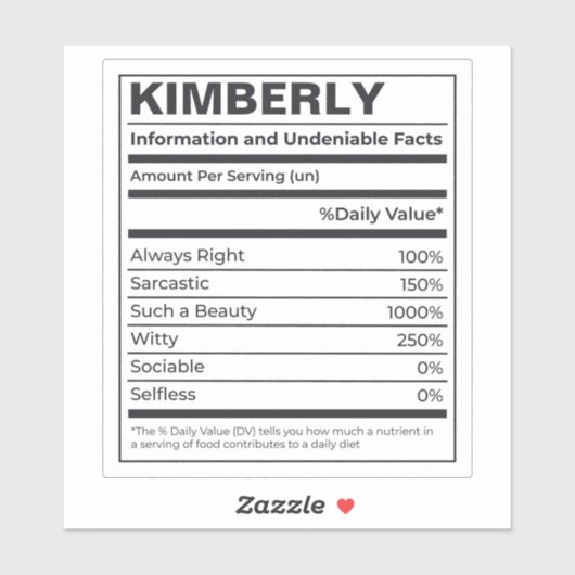 人の名前の栄養的なカスタマイズ事実 シール (シート)