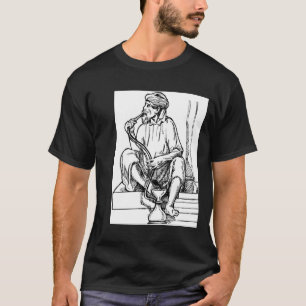人の喫煙の水ぎせる Tシャツ