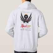 人の基本的なフード付きのスエットシャツの鮮やかな灰RushCamp2019 パーカ (裏面)