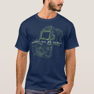 人の基本的な暗いTシャツのキャノンGreenlightのカメラ Tシャツ