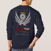 人の基本的な長袖のTシャツ海軍RushCamp! 19 Tシャツ (裏面)