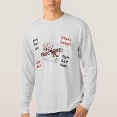 人の基本的な長袖のTシャツ- Euchre! Tシャツ (正面)