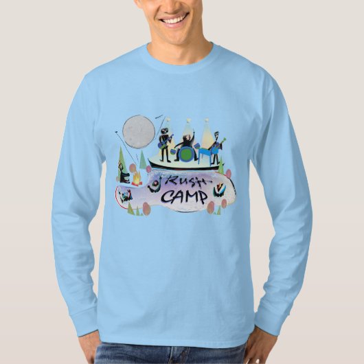 人の基本的な長袖のTシャツVivのLt Blue RushCamp Tシャツ (正面)