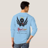 人の基本的な長袖のTシャツVivのLt Blue RushCamp Tシャツ (裏面フル)