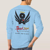 人の基本的な長袖のTシャツVivのLt Blue RushCamp Tシャツ (裏面)