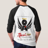 人の基本的な3/4の袖のRaglanのTシャツの白RushCamp Tシャツ (裏面)