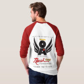 人の基本的な3/4の袖のRaglanのTシャツの赤RushCamp Tシャツ (裏面フル)