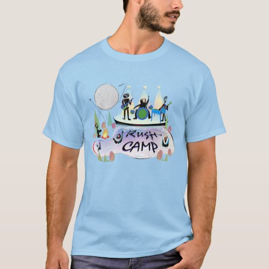 人の基本的なTシャツの鮮やかなLt Blue RushCamp! 2019年 Tシャツ (正面)