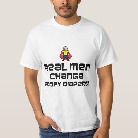 人の変更のPoopyの実質のおむつ Tシャツ (正面)