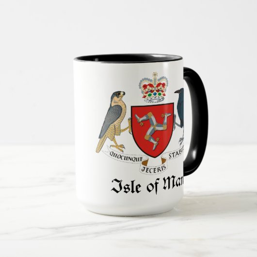 人の島-紋章か旗または記号または紋章付き外衣 マグカップ (正面右)