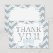 人の弓タイのシェブロンの小さいプリントは感謝していしています サンキューカード (正面/裏面)