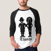 人の感謝祭のワイシャツのお祝いの休日ジャージー Tシャツ (正面)