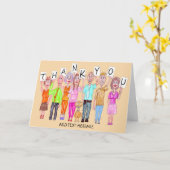 人の戯画ことわざサンキューカード カード (黄色い花)