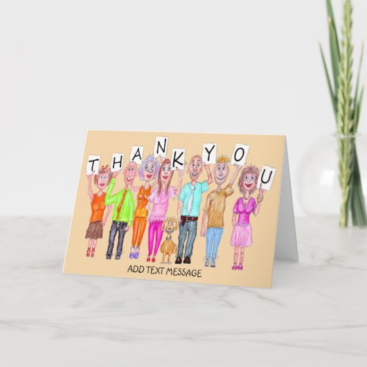 人の戯画ことわざサンキューカード カード (正面)