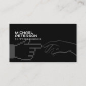 人の手でピ連絡クセルの手 | IT – 黒 名刺 (正面)