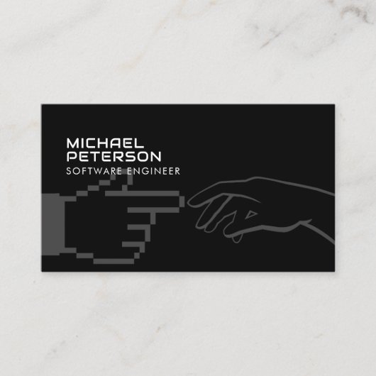 人の手でピ連絡クセルの手 | IT – 黒 名刺 (正面)