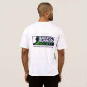 人の技術の二重前部か背部ロゴは、背部ロゴ下がります Tシャツ (裏面フル)