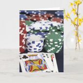 人の挨拶状のトランプのポーカーのデザイン カード (黄色い花)