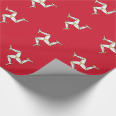 人の旗- Manx旗-の島Brattagh Vannin ラッピングペーパー (角)