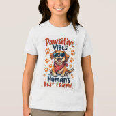 人の最高の友達 かわいい犬 トライブレンドＴシャツ (正面)